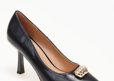 Γόβες με μεταλλική λεπτόμερεια - Μαύρο - Issue - 