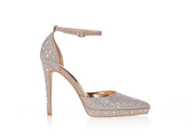 Γόβες με στρας μυτερές ΜΠΡΟΝΖΕ - Tsoukalas - 