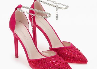 Γόβες με strass και βραχιόλι - Φούξια - Issue - 