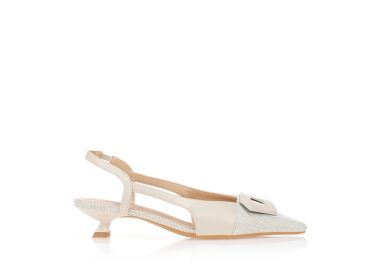 Γόβες με συνδιασμό υφών και αγκράφα ΜΠΕΖ - Tsoukalas - 