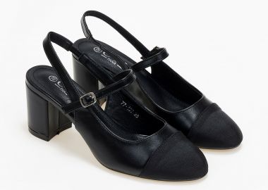 Γόβες με συνδυασμό υλικών - Μαύρο - Issue - 