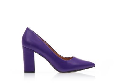 Γόβες μωβ δερματίνη μυτερές ΜΩΒ - Tsoukalas - 