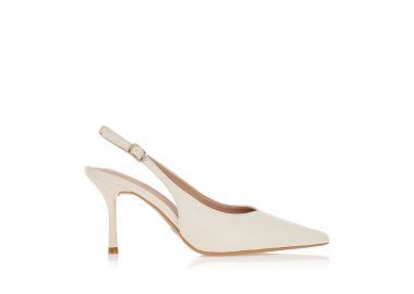 Γόβες μπεζ δερματίνη μυτερές ΜΠΕΖ - Tsoukalas - 