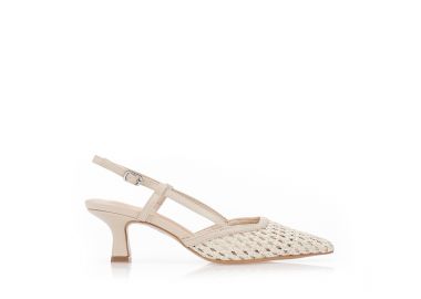 Γόβες μπεζ με διάτρητο σχέδιο ΜΠΕΖ - Tsoukalas - 