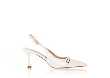 Γόβες μπεζ με ιδιαίτερο τακούνι ΜΠΕΖ - Tsoukalas - 