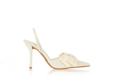 Γόβες μπεζ μυτερές με φιόγκο ΜΠΕΖ - Tsoukalas - 