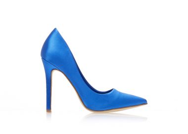 Γόβες μπλε σατέν μυτερές ΜΠΛΕ - Tsoukalas - 