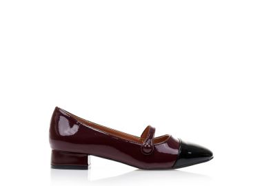 Γόβες μπορντό λουστρίνι με μπαρέτα ΜΠΟΡΝΤΟ - Tsoukalas - 