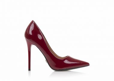 Γόβες μπορντό λουστρίνι μυτερές ΜΠΟΡΝΤΟ - Tsoukalas - 