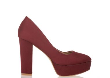 Γόβες μπορντό σουέτ με φιάπα ΜΠΟΡΝΤΟ - Tsoukalas - 