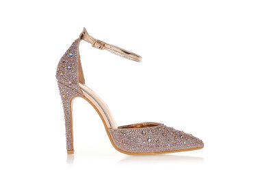 Γόβες μπρονζέ με στρας ΜΠΡΟΝΖΕ - Tsoukalas - 