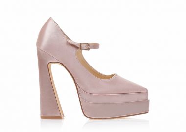 Γοβες μπρονζέ σατέν με φιάπα ΜΠΡΟΝΖΕ - Tsoukalas - 