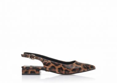 Γόβες mules animal print δερματίνη μυτερές ΛΕΟΠΑΡ - Tsoukalas - 