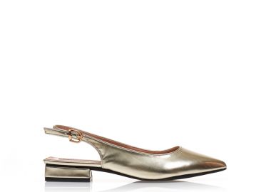 Γόβες mules χρυσές δερματίνη μυτερές ΧΡΥΣΟ - Tsoukalas - 