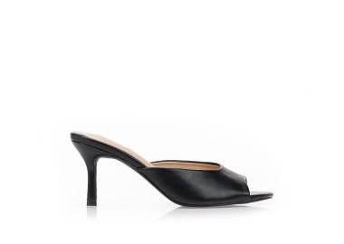 Γόβες mules δερματίνη ΜΑΥΡΟ - Tsoukalas - 