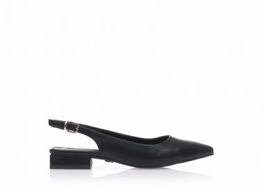 Γόβες mules μαύρες δερματίνη μυτερές ΜΑΥΡΟ - Tsoukalas - 