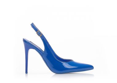 Γόβες mules μπλε λουστρίνι ΜΠΛΕ - Tsoukalas - 