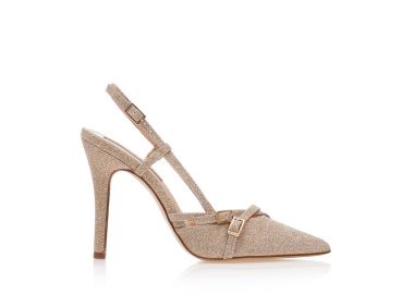 Γόβες mules μπρονζέ λούρεξ με ρυθμιζόμενα λουράκια ΜΠΡΟΝΖΕ - Tsoukalas - 