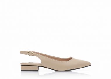 Γόβες mules nude δερματίνη μυτερές NUDE - Tsoukalas - 