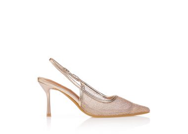 Γόβες μυτερές με μεταλλική όψη ΜΠΡΟΝΖΕ - Tsoukalas - 