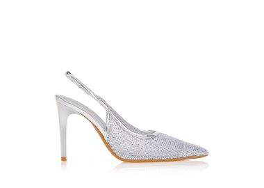 Γόβες μυτερές με στρας ΑΣΗΜΙ - Tsoukalas - 