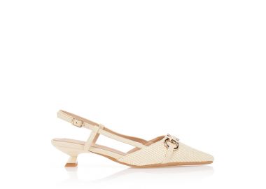 Γόβες μυτερές ψάθινες με αγκράφα ΜΠΕΖ - Tsoukalas - 