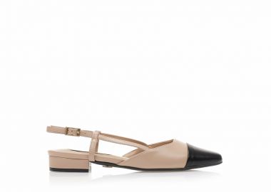 Γόβες nude δερματίνη με δερματίνη μαύρο τελείωμα NUDE - Tsoukalas - 