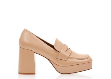 Γόβες nude δερματίνη με φιάπα NUDE - Tsoukalas - 