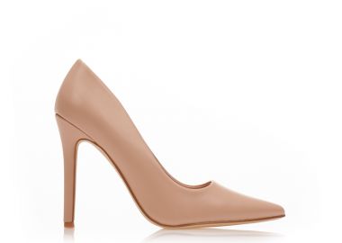 Γόβες nude δερματίνη μυτερές NUDE - Tsoukalas - 