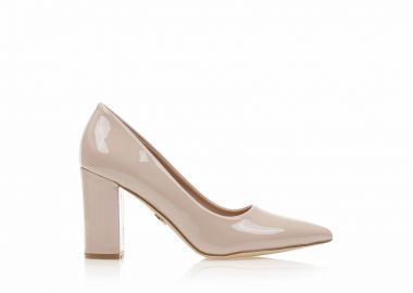 Γόβες nude λουστρίνι μυτερές NUDE - Tsoukalas - 