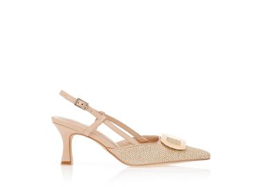 Γόβες nude με εφέ ψάθας NUDE - Tsoukalas - 