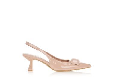 Γόβες nude slingback με αγκράφα NUDE - Tsoukalas - 