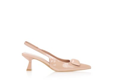 Γόβες nude slingback με αγκράφα NUDE - Tsoukalas - 