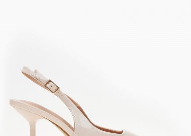 Γόβες open heel μυτερές με λεπτό τακούνι - Μπεζ - Issue - 