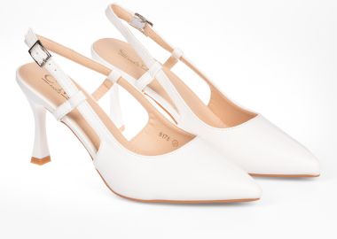 Γόβες openheel μυτερές - Λευκό - Issue - 