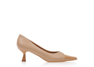 Γόβες πούρο δερματίνη και λουστρίνι με ιδιαίτερο τακούνι ΠΟΥΡΟ - Tsoukalas - 