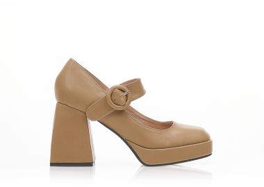 Γόβες πούρο δερματίνη με λουράκι ΠΟΥΡΟ - Tsoukalas - 