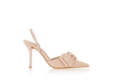 Γόβες πούρο μυτερές με φιόγκο ΠΟΥΡΟ - Tsoukalas - 