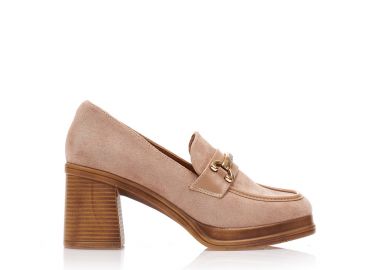 Γόβες πούρο σουέτ με αγκράφα και στρας ΠΟΥΡΟ - Tsoukalas - 