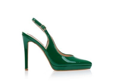 Γόβες πράσινες λουστρίνι με φιάπα μυτερές ΠΡΑΣΙΝΟ - Tsoukalas - 