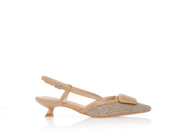 Γόβες ψάθινες και αγκράφα από δερματίνη ΠΟΥΡΟ - Tsoukalas - 