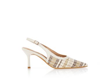 Γόβες ψάθινες μυτερές slingback ΜΠΕΖ - Tsoukalas - 