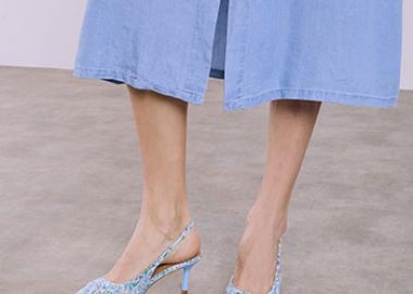 Γόβες slingback εμπριμέ με ιριδίζον εφέ SQ7741.A340+1 - Celestino - 