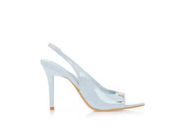 Γόβες slingback λουστρίνι ΜΠΛΕ - Tsoukalas - 