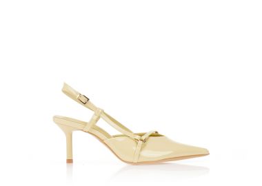 Γόβες slingback λουστρίνι μυτερές ΚΙΤΡΙΝΟ - Tsoukalas - 