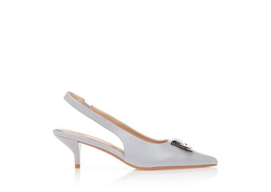 Γόβες slingback με χρυσή αγκράφα ΜΠΛΕ - Tsoukalas - 