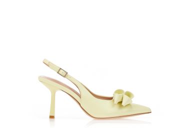 Γόβες slingback με φιόγκο ΚΙΤΡΙΝΟ - Tsoukalas - 