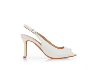 Γόβες slingback peep-toe ΛΕΥΚΟ - Tsoukalas - 