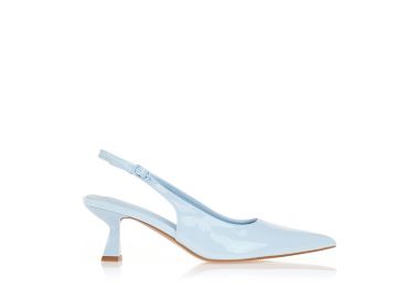 Γόβες slingback σε λουστρίνι ΓΑΛΑΖΙΟ - Tsoukalas - 
