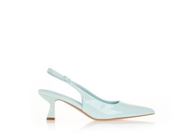 Γόβες slingback σε λουστρίνι ΠΡΑΣΙΝΟ - Tsoukalas - 